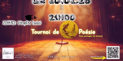 Tournoi de Slam Po\u00e9sie--Guest: Utopik Solo
