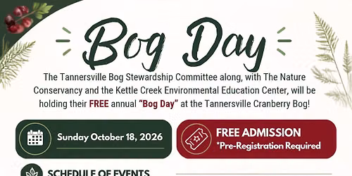 Bog Day- Free Guided Walk at the Tannersville Bog. (Traditional Bog Walk)