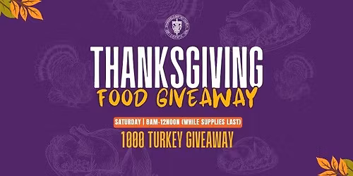 Thanksgiving Free Food Giveaway- 1000 Turkey Giveaway