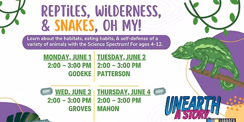 Reptiles, Wilderness, & Snakes Oh My! at Mahon Library