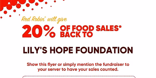 Dine & Donate for Lily's Hope at Red Robin Airport Rd, Allentown