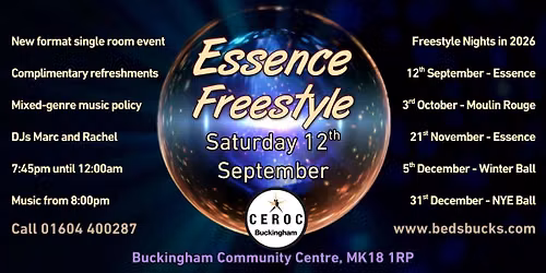 Essence Freestyle on Saturday 12th September