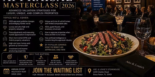 Boca: Luxury Appraisal Masterclass - 2026 Appraisal Changes