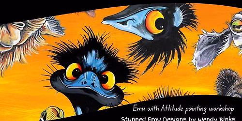 Emu with Attitude painting workshop \ud83c\udfa8 Big eyes. Bigger attitude. \ud83e\udeb6
