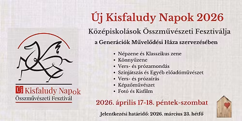 \u00daJ KISFALUDY NAPOK 2026 - K\u00f6z\u00e9piskol\u00e1sok \u00d6sszm\u0171v\u00e9szeti Fesztiv\u00e1lja