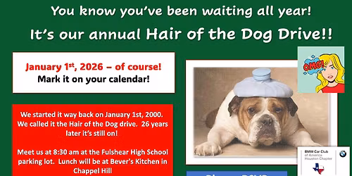 Annual Hair of the Dog Drive