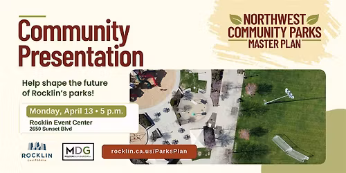 Northwest Community Park Master Plan - Community Presentation