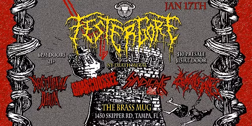 Festergore (NY) at The Brass Mug w\/Law of Casuality, Syndicate & more