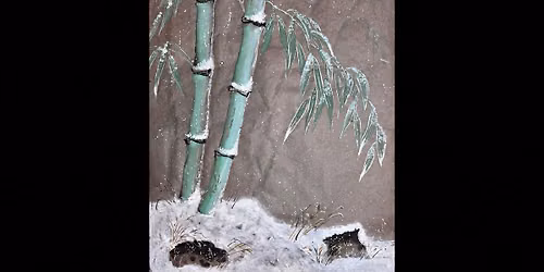 Chinese Brush Painting: Snowy Jade Green Bamboo
