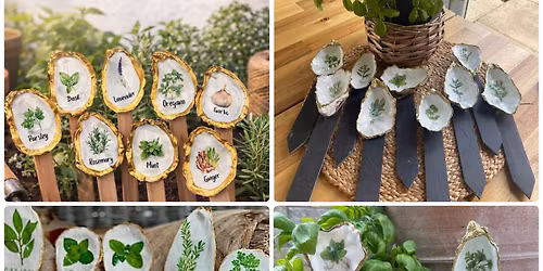\ud83e\udeb4Oyster Shell Herb Markers Class at \ud83d\udc69\u200d\ud83c\udfa8 The Lawndale Guilford Garden Center\ud83c\udf3f