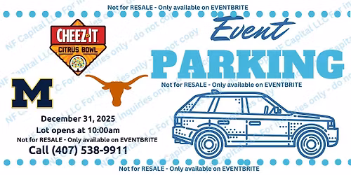 Event Parking Orlando: Cheez It Citrus Bowl - Michigan vs Texas