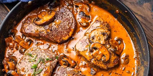 Steak Diane and Red Wine