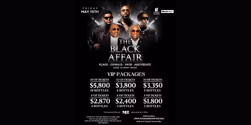 The Black Affair - VIP Table Reservations
