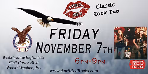 April Red Rockin' at the Weeki Wachee Eagles 4372 in Weeki Wachee!