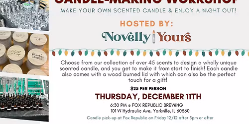 Candle-Making Workshop \u00b7 at Fox Republic Brewing hosted by Novelly Yours
