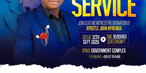 APOSTLE JOHN NYIRENDA ORDINATION