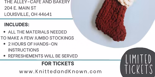 Hand Knitting Stocking Class- No Needles required