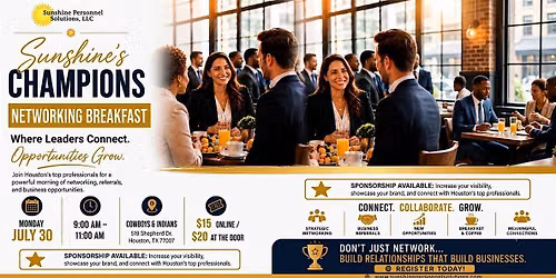 Sunshine\u2019s Champion\u2019s Networking Breakfast