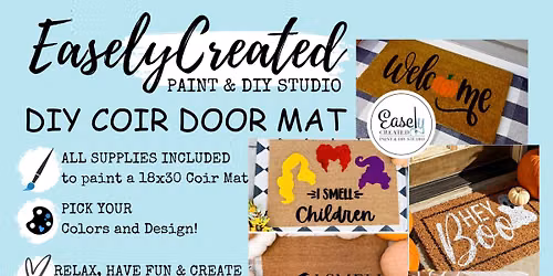 DIY Workshop Fall\/Halloween Coir Door Mat at Easely Created