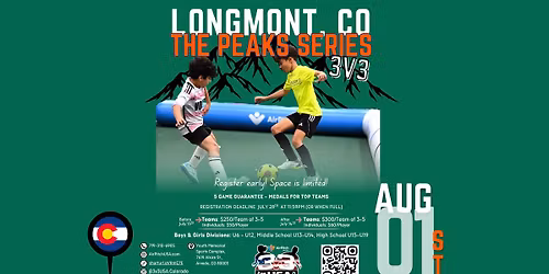 The Peaks Series || Longmont - 3v3 Soccer Tournament on AirPitch
