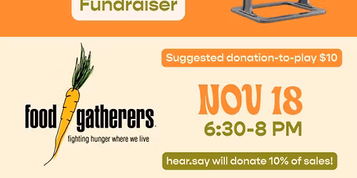 hear.say BINGO fundraiser for Food Gatherers 