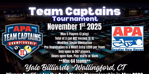 Team Captains Tournament for Vegas