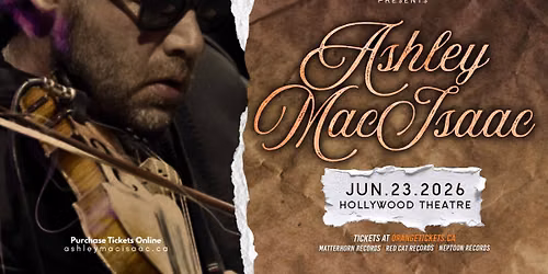 ASHLEY MACISAAC Live in Vancouver. June 23, 2026 @ Hollywood Theatre