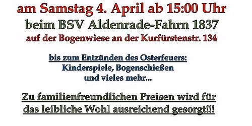 Osterfeuer beim BSV Aldenrade-Fahrn