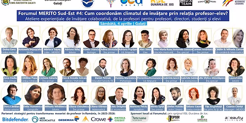 Forumul MERITO Sud-Est #4: Cum coordon\u0103m climatul de \u00eenv\u0103\u021bare prin rela\u021bia profesor\u2013elev?