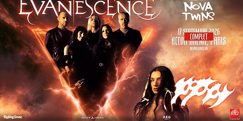 Evanescence \u2022 Accor Arena, Paris \u2022 17 septembre 2026 (COMPLET)