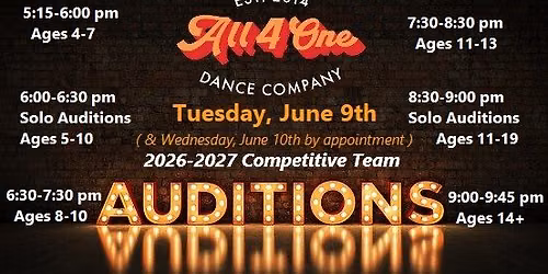 Auditions - 2026-2027 Competitive Team