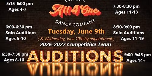 Auditions - 2026-2027 Competitive Team