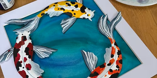 Framed Swimming Koi Art Workshop