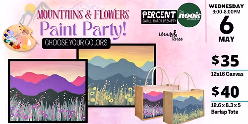 Mountains & Flowers Paint Party at Percent The Nook Concord