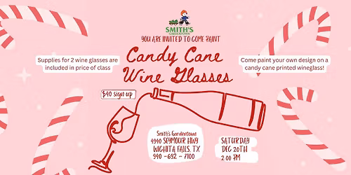 Candy Cane Wine Glass Painting