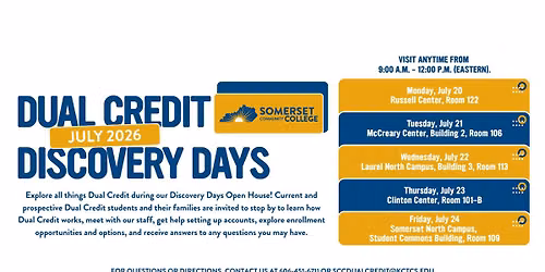 Dual Credit Discovery Days- 5 Days & 5 Locations