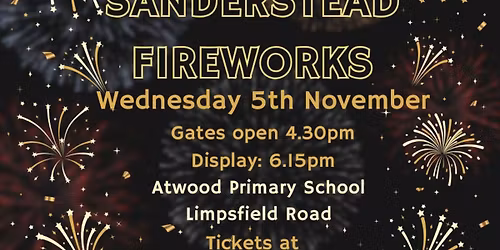 Sanderstead Fireworks Display- Wednesday 5th November 2025
