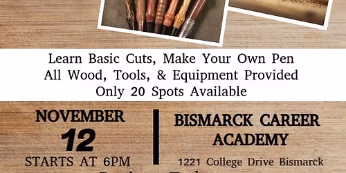 Dakota Woodturners Workshop - FREE for Mandan Moose Members