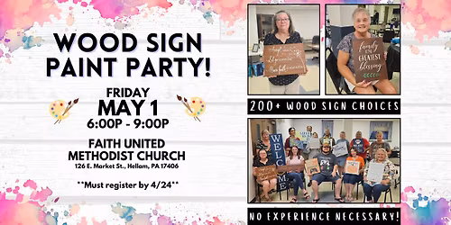 \ud83d\udd8c\ud83c\udfa8 EVOLVE Wood Sign Paint Party, Friday May 1 @ 6P \ud83d\udd8c\ud83c\udfa8
