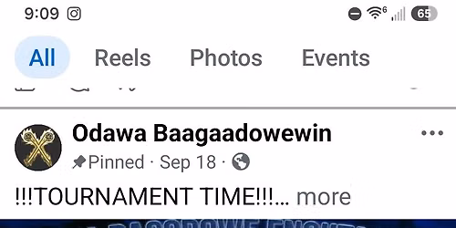 Inaugural Baagaadowewin tournament for the Baagaadowewin community.