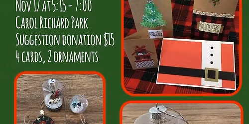 PAY WHAT YOU CAN Christmas card and ornament workshop 