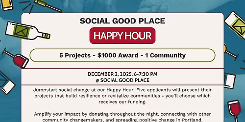 Social Good Place Happy Hour And Community Fundraiser