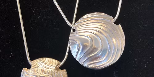 Fine Silver Lentil Bead Pendant - $60