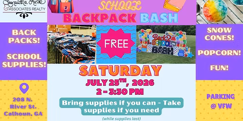 \ud83c\udf92\ud83d\udcdd\ud83d\udd8d\ufe0f SLAR's 2026 Back to School Backpack and School Supply BASH! \ud83c\udfeb\ud83d\udcda\ud83d\ude8c