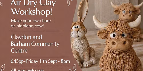 Air-Dry Clay Modelling \u2013 Make a Cow or Hare