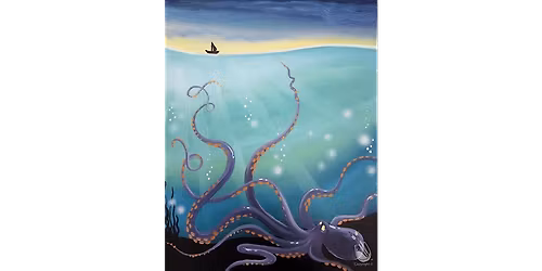 Octopus Beneath the Drifting Boat - Paint and Sip in Denver | Classpop!\u2122