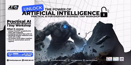 AI Cyclops Workshop \u2013 Learn ChatGPT-5 and AI Tools in One Day (Milton Keynes)