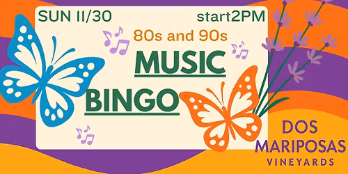 Music Bingo \u2013 Live @ Dos Mariposas