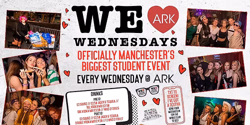 WE LOVE \u2764\ufe0f WEDNESDAYS - ON WEDNESDAYS WE WEAR PINK \ud83d\udc95 In association with Prevent Breast Cancer - Manchester's Biggest Student Night!