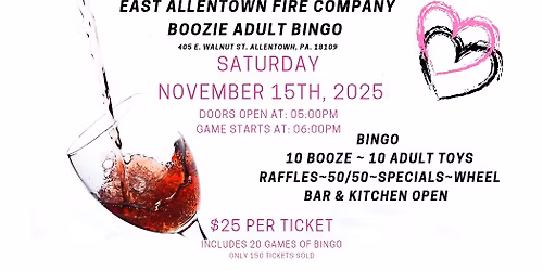 East Allentown Fire Company Adult Boozie Bingo